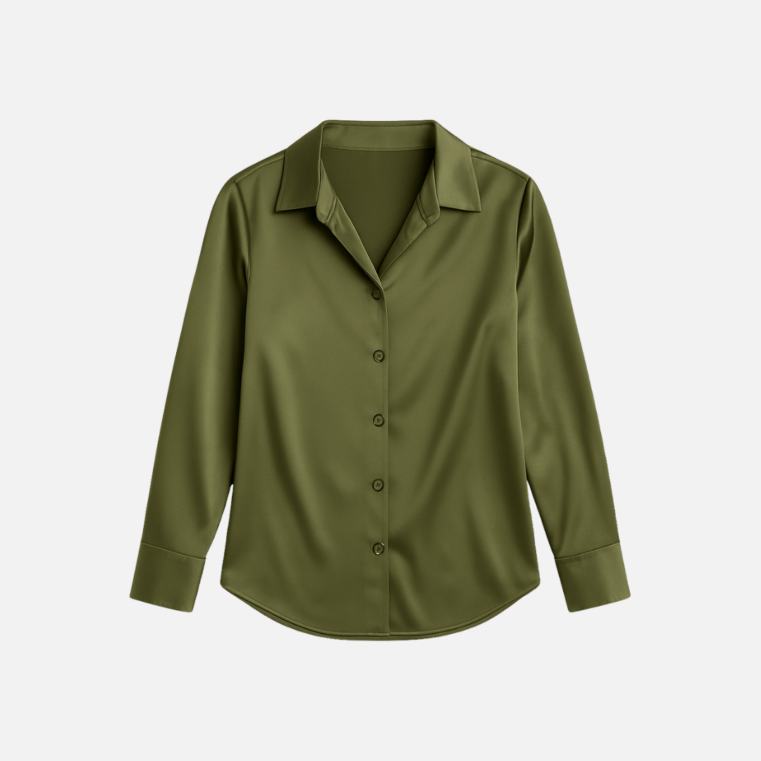 Bellanoa | Women’s Satin Blouse in Classic Long Sleeve Style