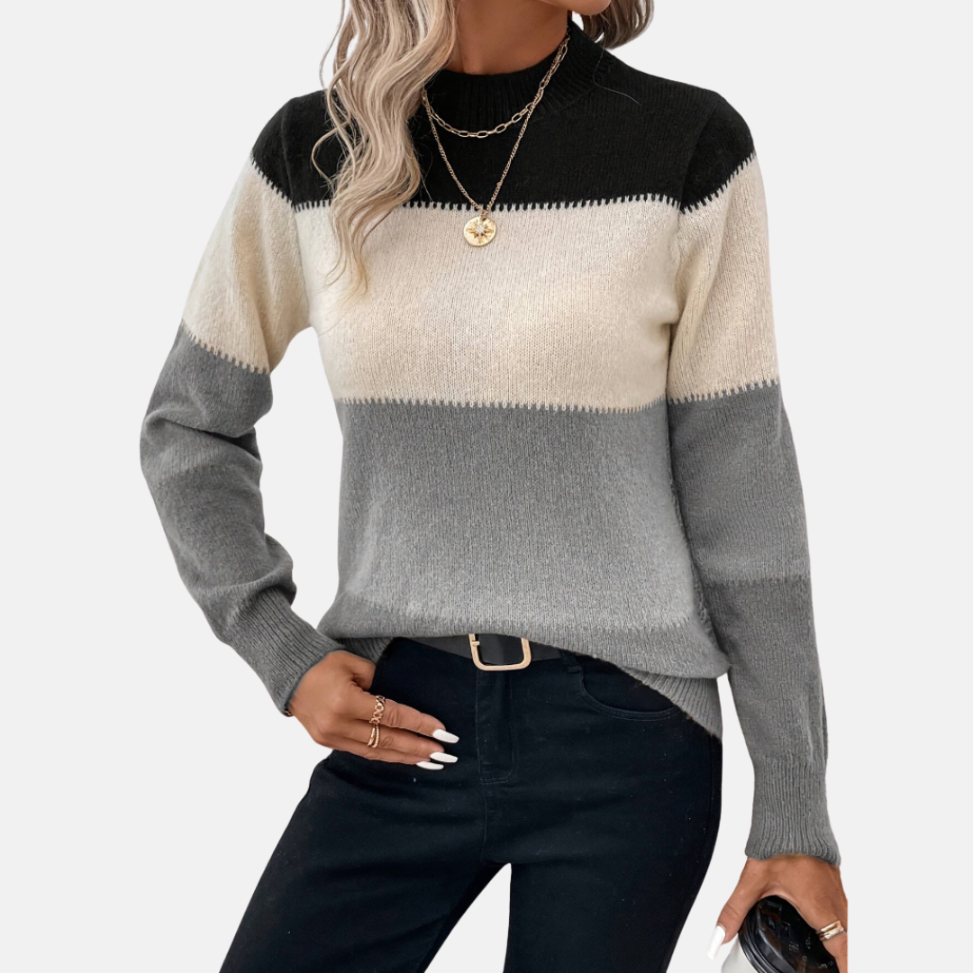 Bellanoa | Women’s Cozy Colour Block Knit Sweater