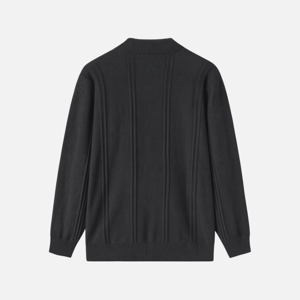 Bellanoa | Men’s 100% Cashmere Ribbed Half-Zip Sweater