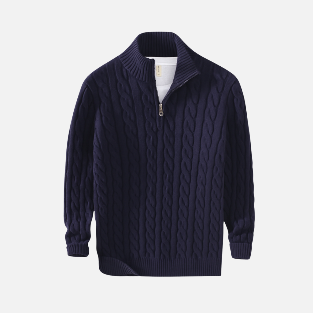 Bellanoa | Men’s Cable Knit Half-Zip Sweater
