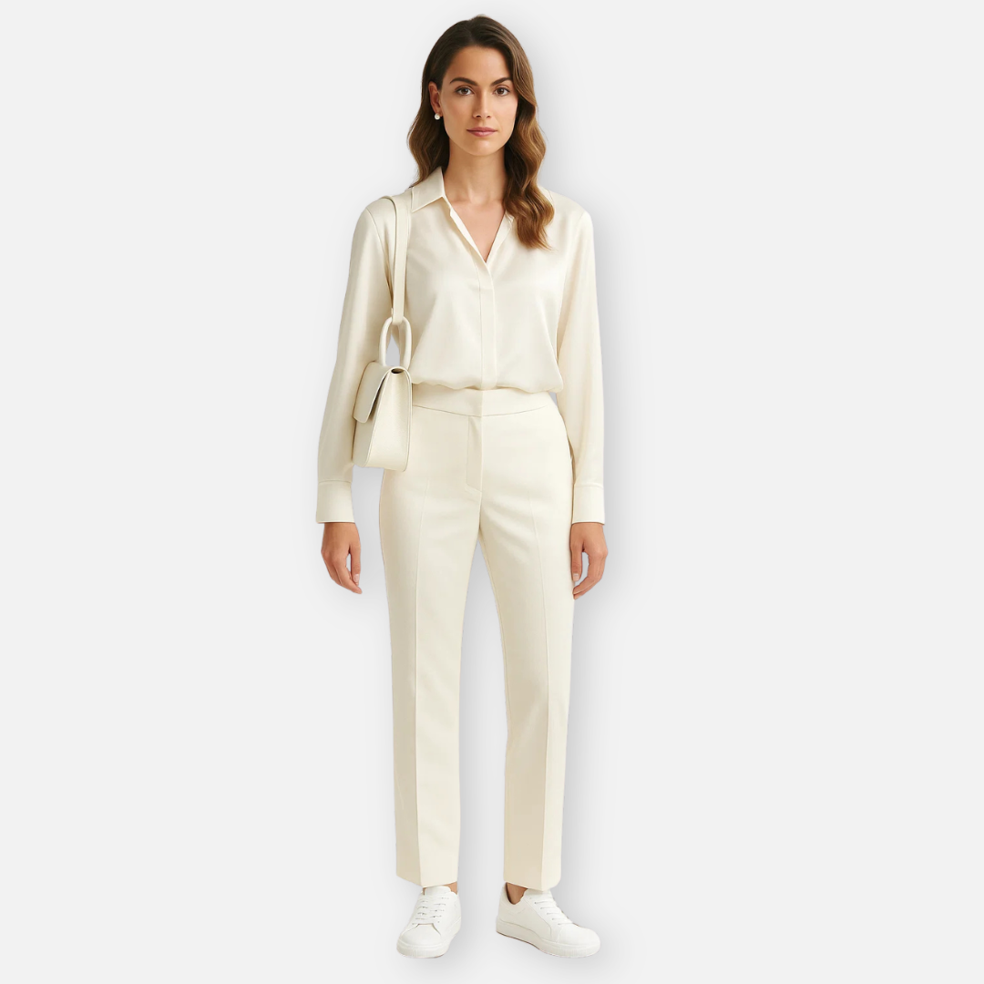 Bellanoa | Women’s Casual White Grid Sneakers