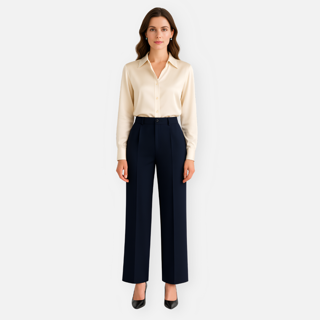 Bellanoa | Women’s Solid Straight-Leg Trousers