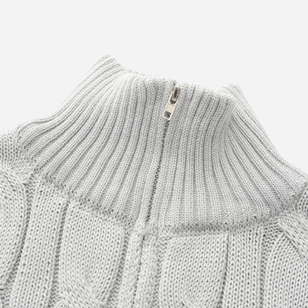Bellanoa | Men’s Cable Knit Half-Zip Sweater