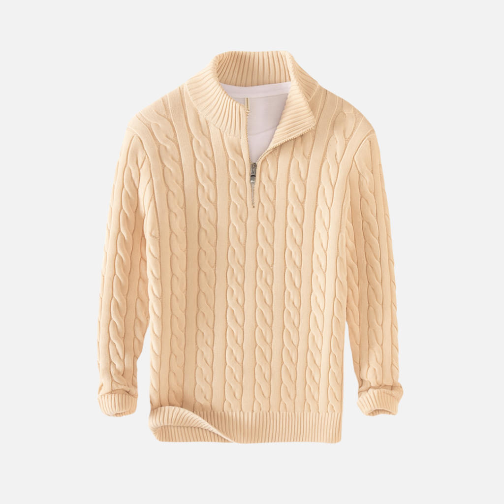 Bellanoa | Men’s Cable Knit Half-Zip Sweater