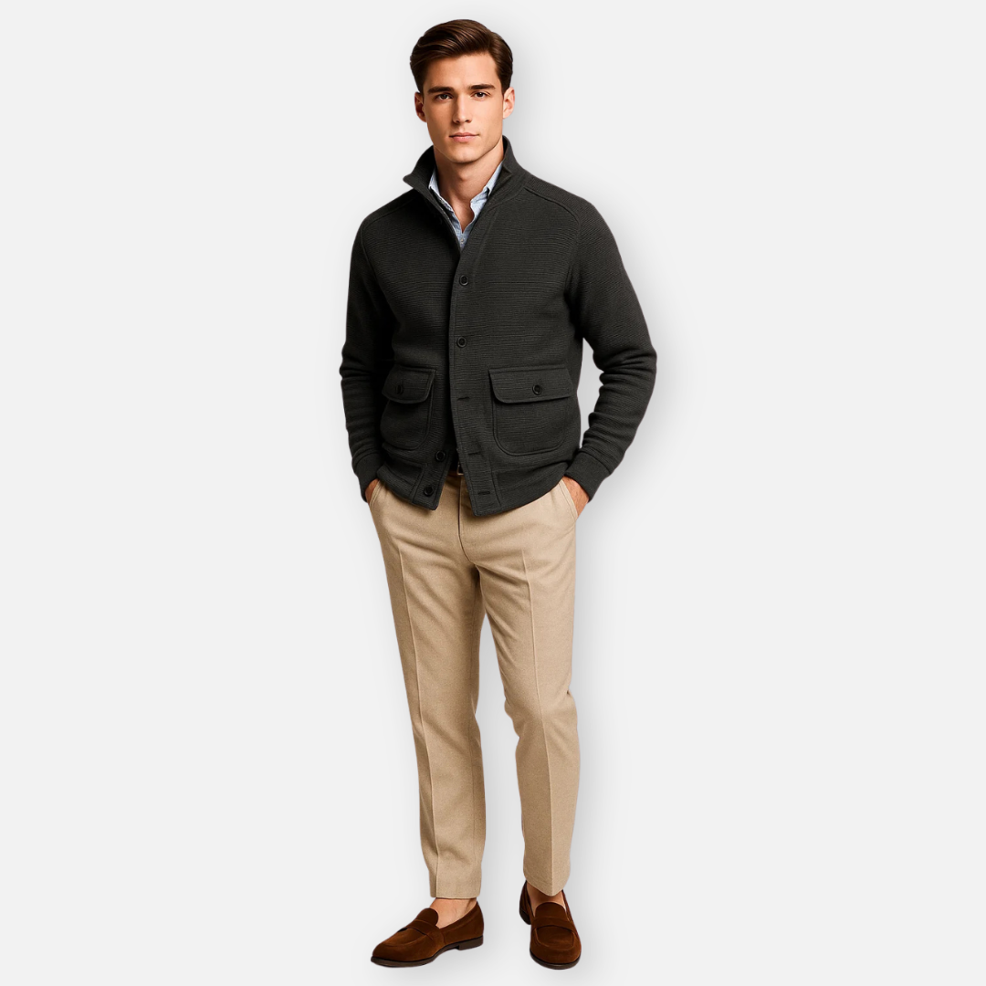 Bellanoa | Men’s Stand Collar Solid Colour Jacket