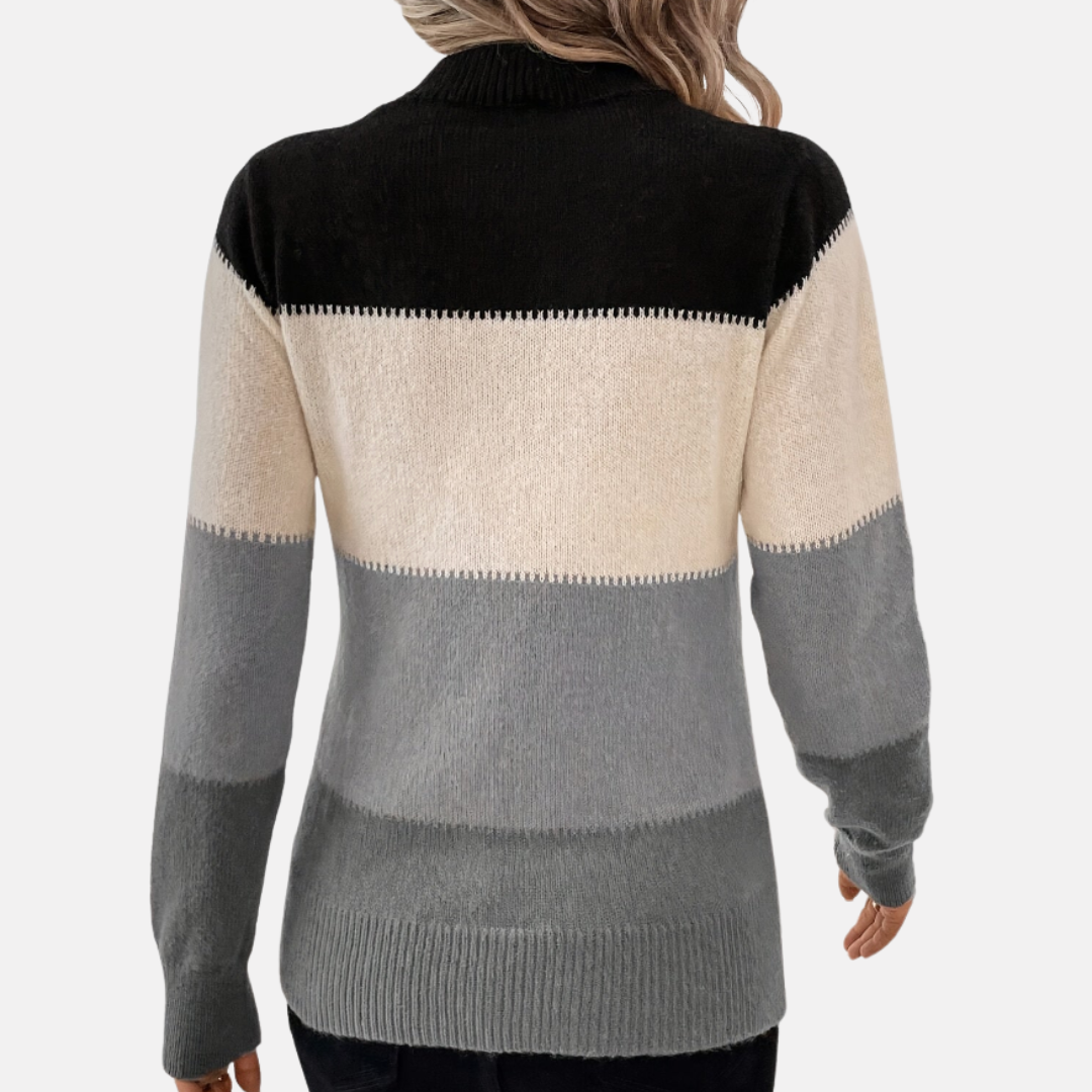 Bellanoa | Women’s Cozy Colour Block Knit Sweater