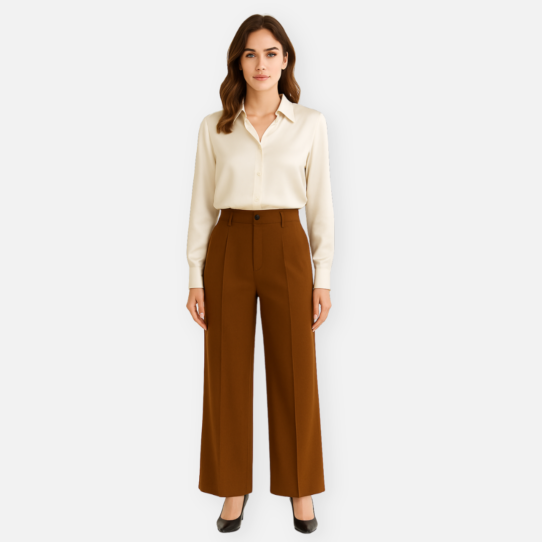 Bellanoa | Women’s Solid Straight-Leg Trousers
