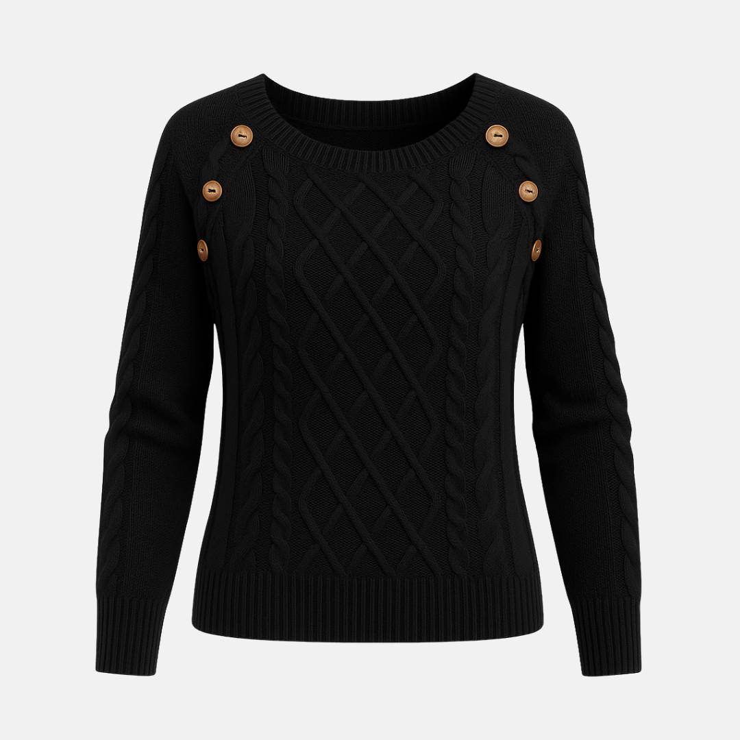 Bellanoa | Women’s Cable-Knit Square Neck Sweater