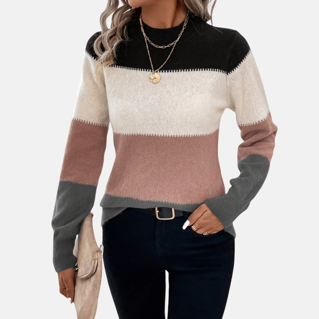 Bellanoa | Women’s Cozy Colour Block Knit Sweater