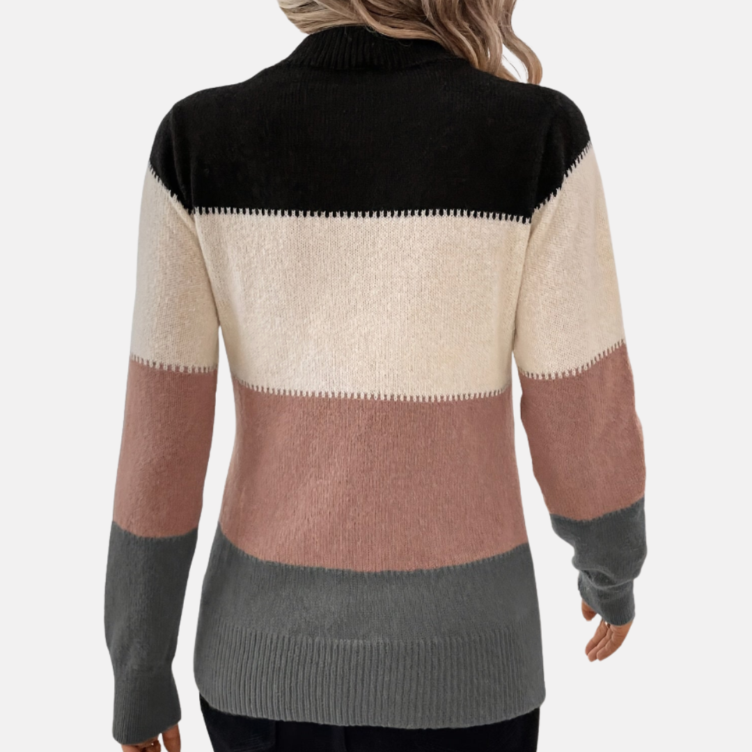 Bellanoa | Women’s Cozy Colour Block Knit Sweater