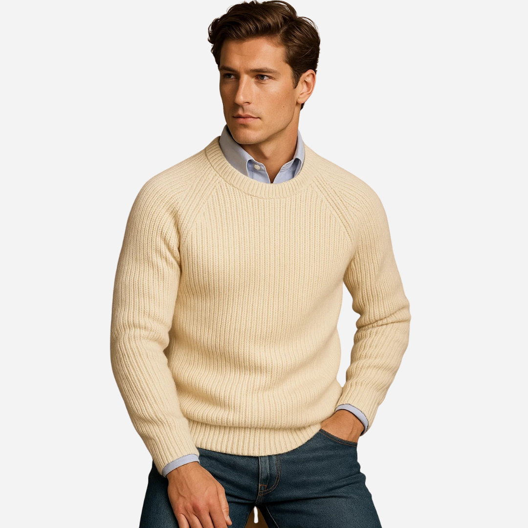 Bellanoa | Men’s Crew Neck Ribbed Pullover