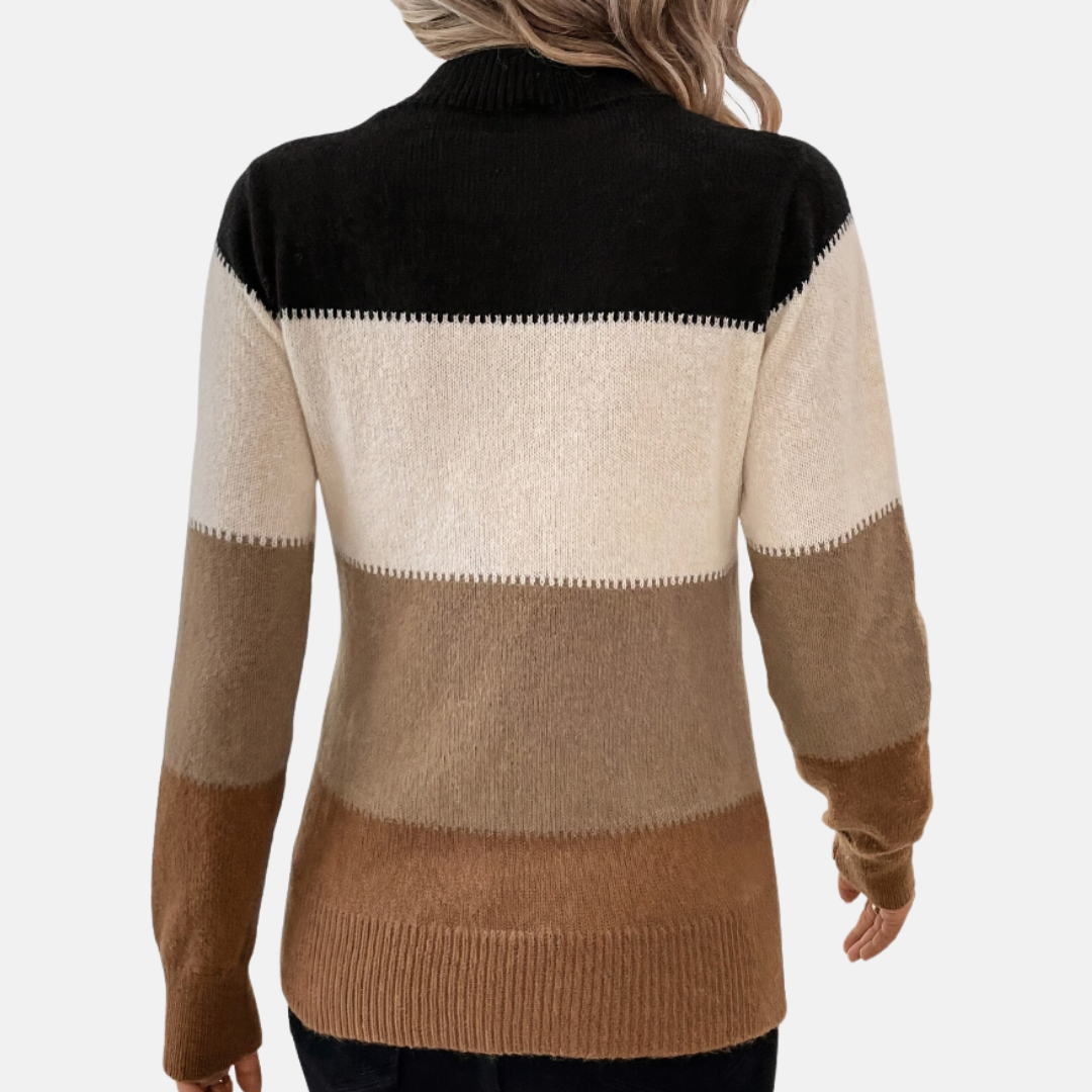 Bellanoa | Women’s Cozy Colour Block Knit Sweater
