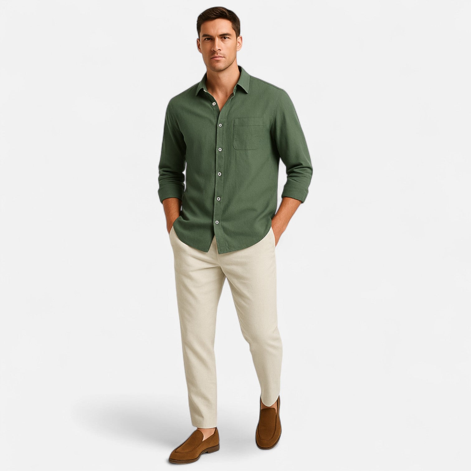 Bellanoa | Men’s Ivy Linen Button-Down Shirt