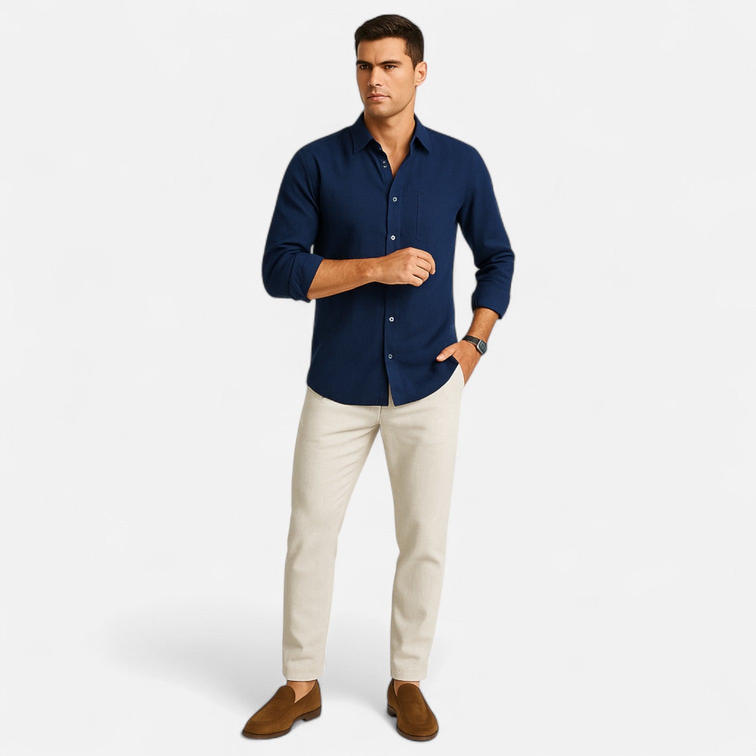 Bellanoa | Men’s Ivy Linen Button-Down Shirt