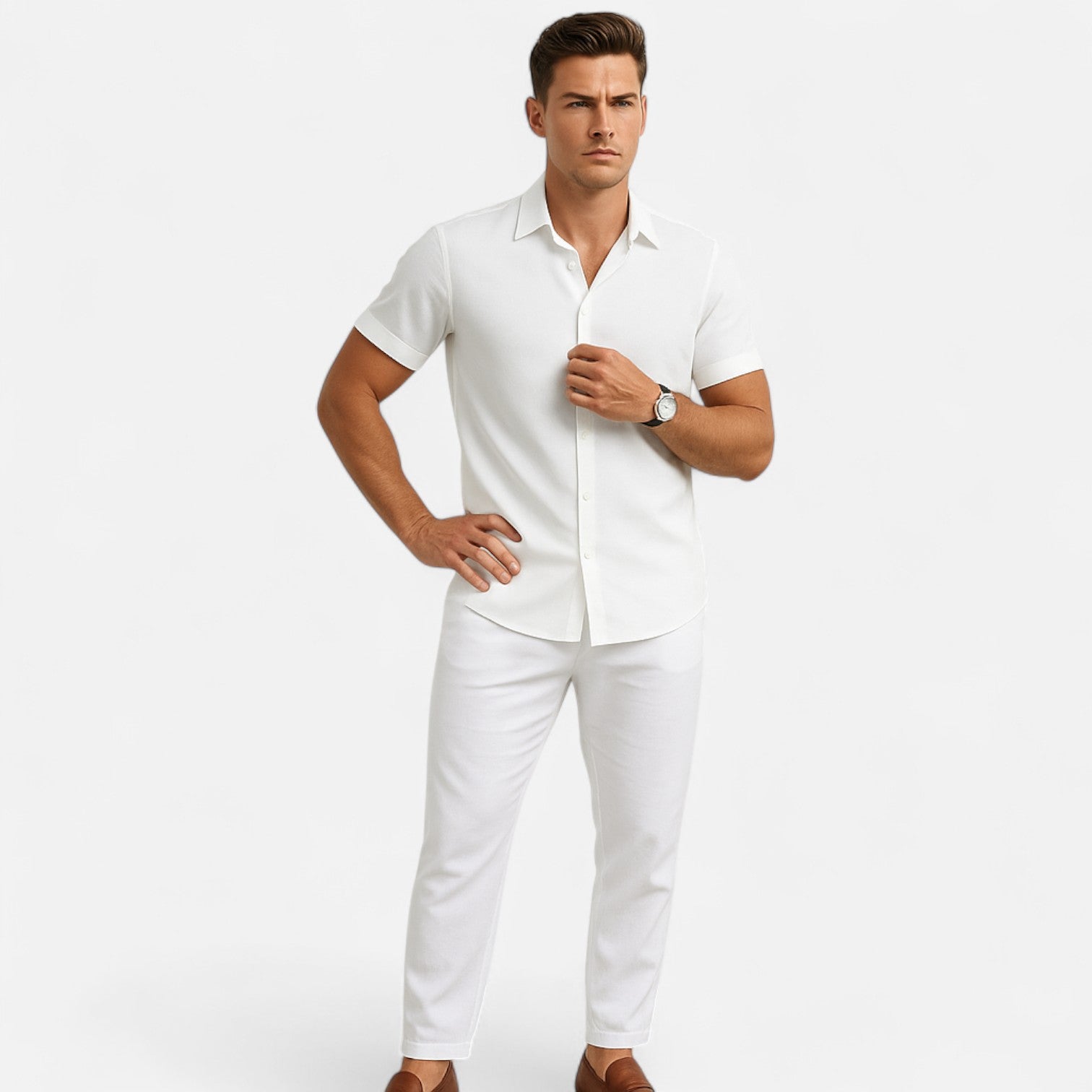 Bellanoa | Men’s Summer Shirt with Classic Collar Finish