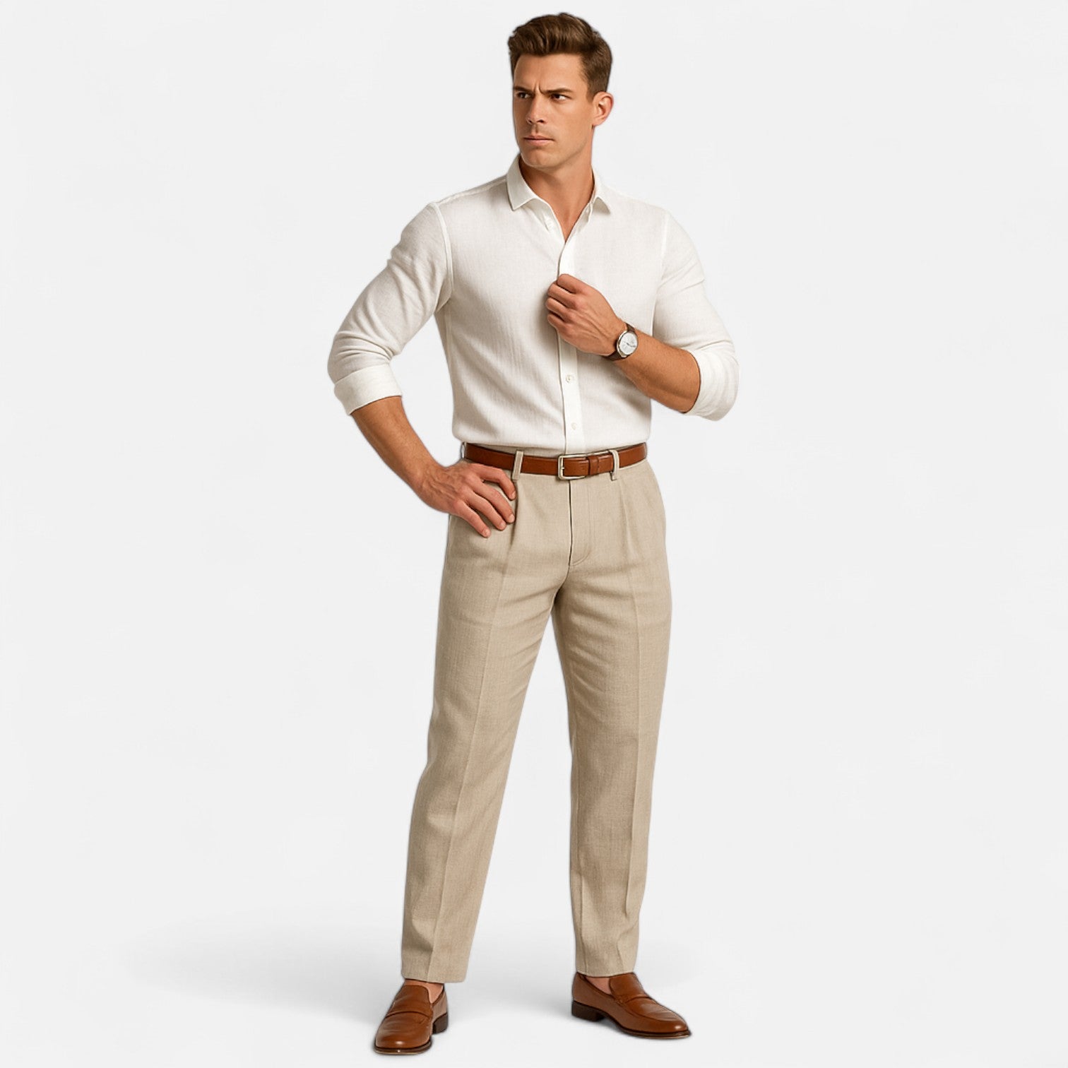 Bellanoa | Men’s Tailored Trousers in Refined Stretch Fabric