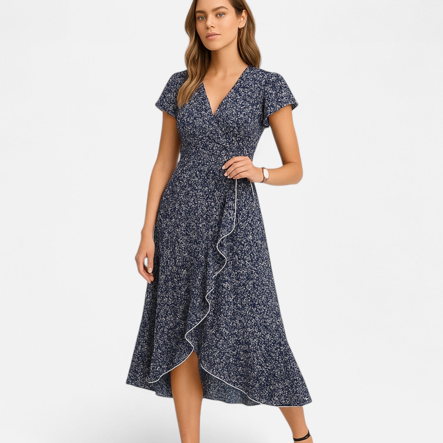 Bellanoa | Women’s Heritage Print Dress in Light Midi Silhouette