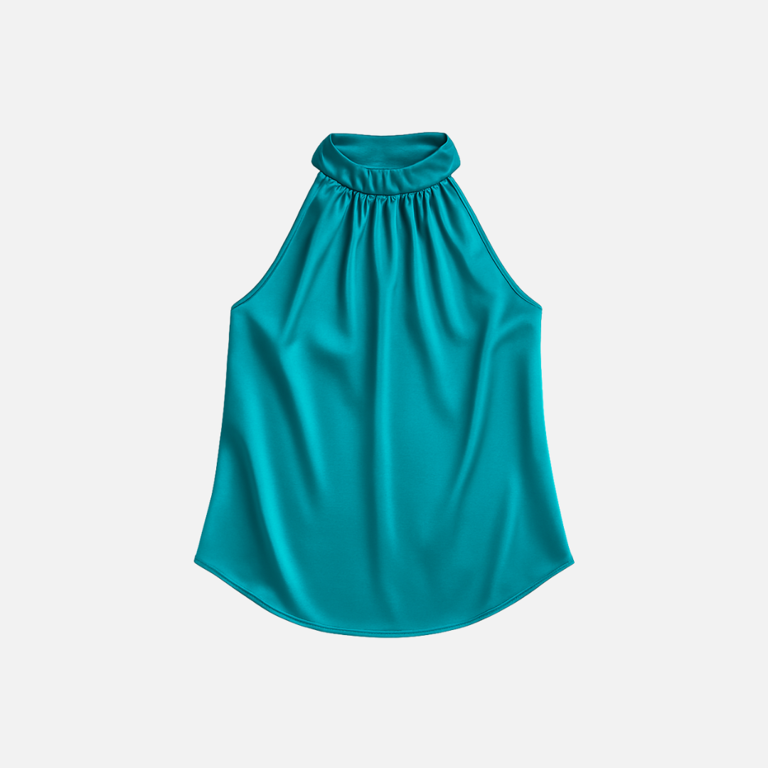 Bellanoa | Women’s Sleeveless Summer Blouse in Smooth Satin