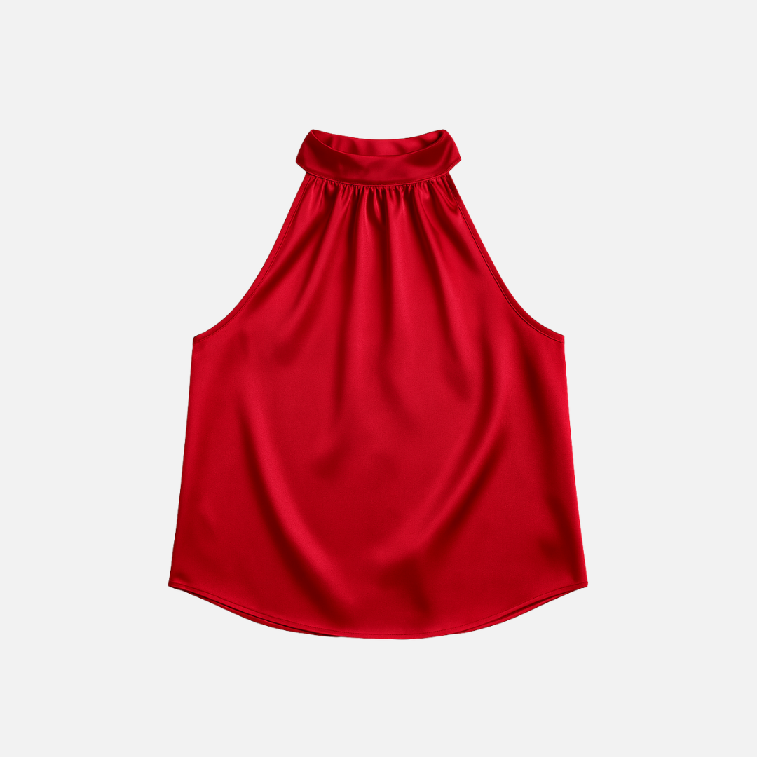 Bellanoa | Women’s Sleeveless Summer Blouse in Smooth Satin