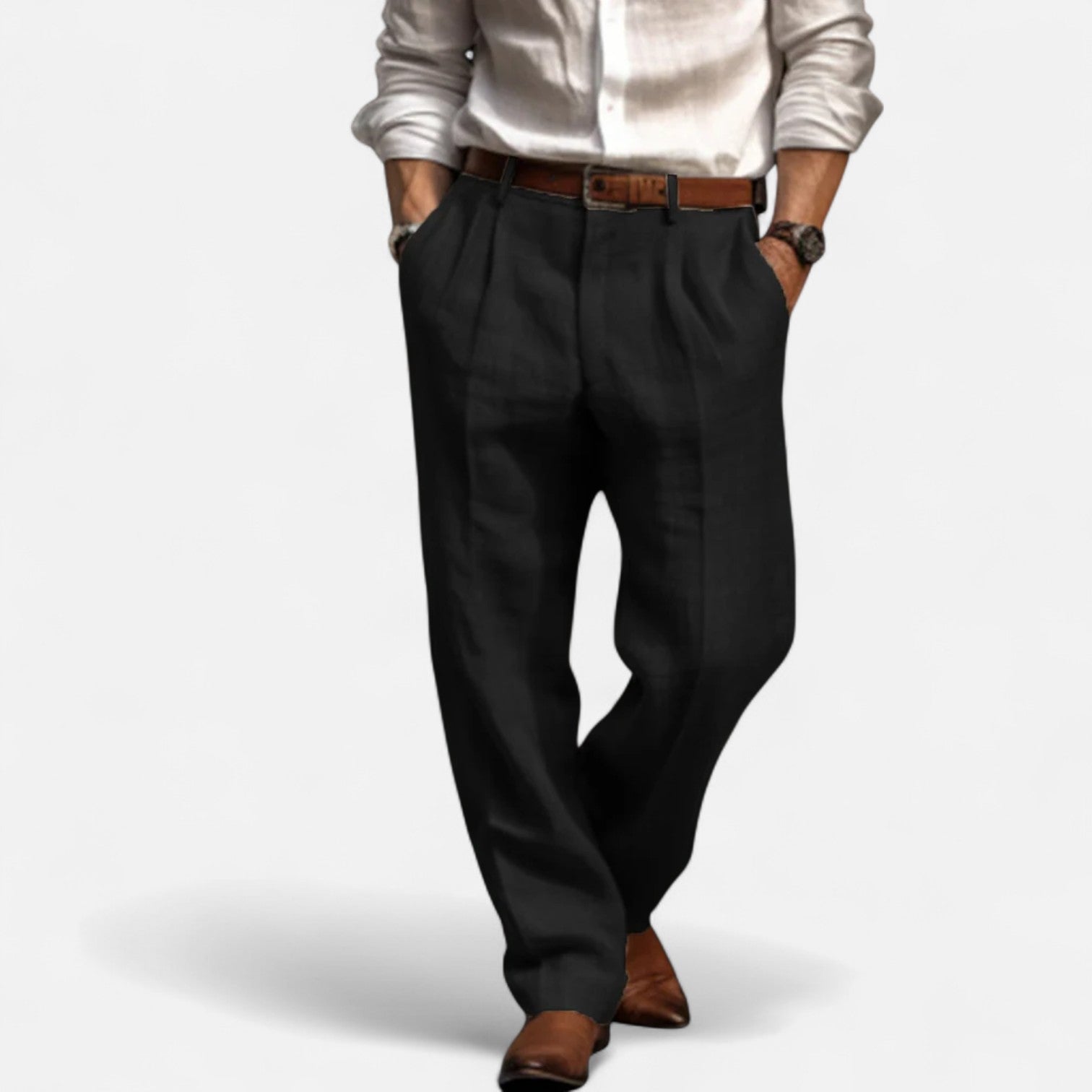 Bellanoa | Men’s Tailored Trousers in Refined Stretch Fabric