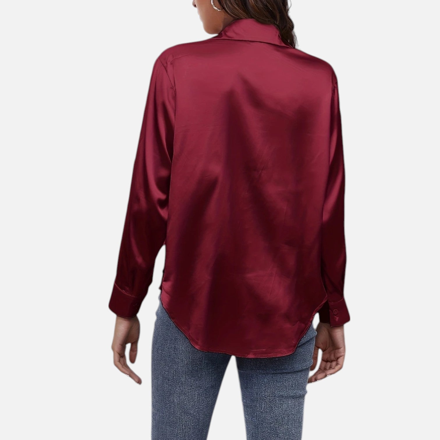 Bellanoa | Women’s Satin Blouse in Classic Long Sleeve Style