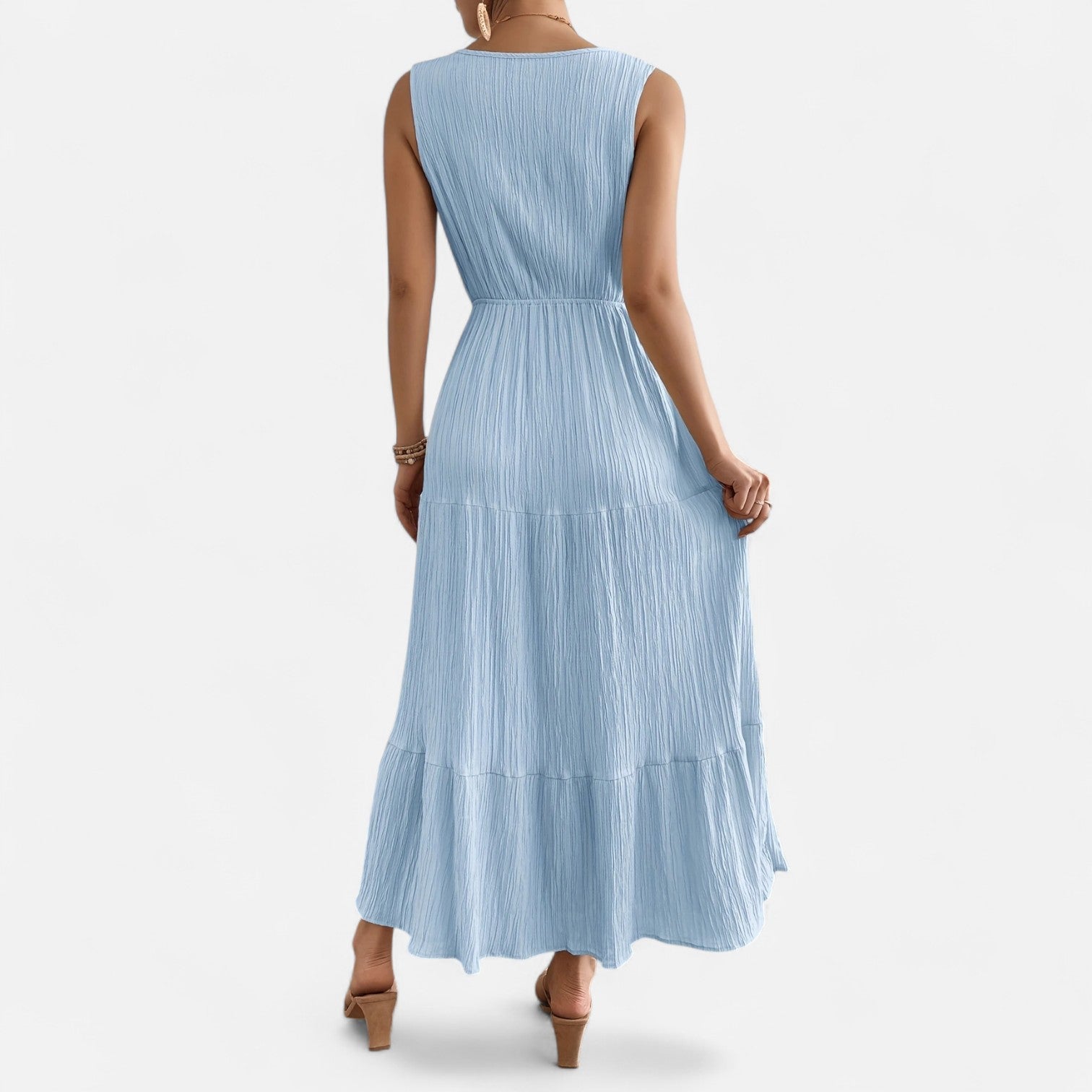 Bellanoa | Women’s Sleeveless Summer Dress in Tiered A-Line Fit