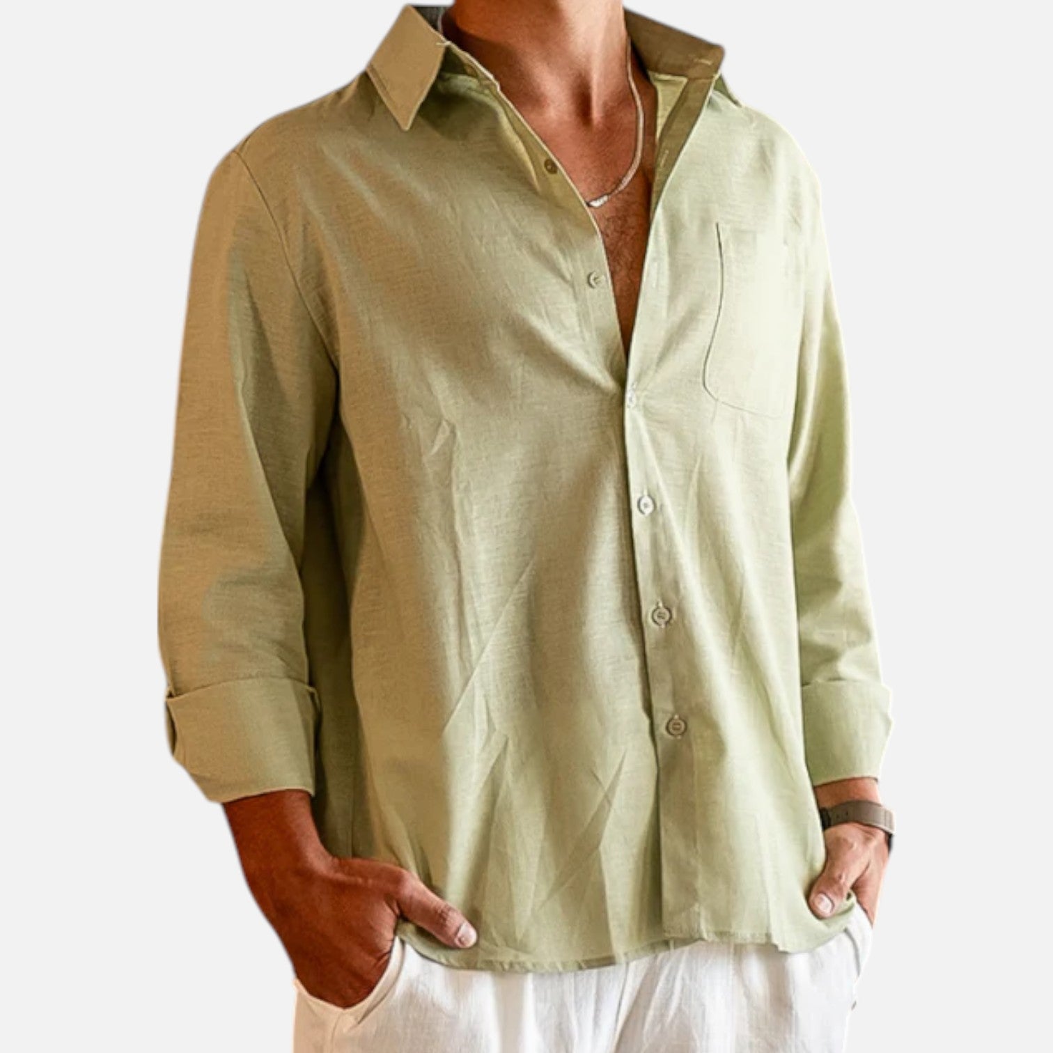 Bellanoa | Men’s Ivy Linen Button-Down Shirt