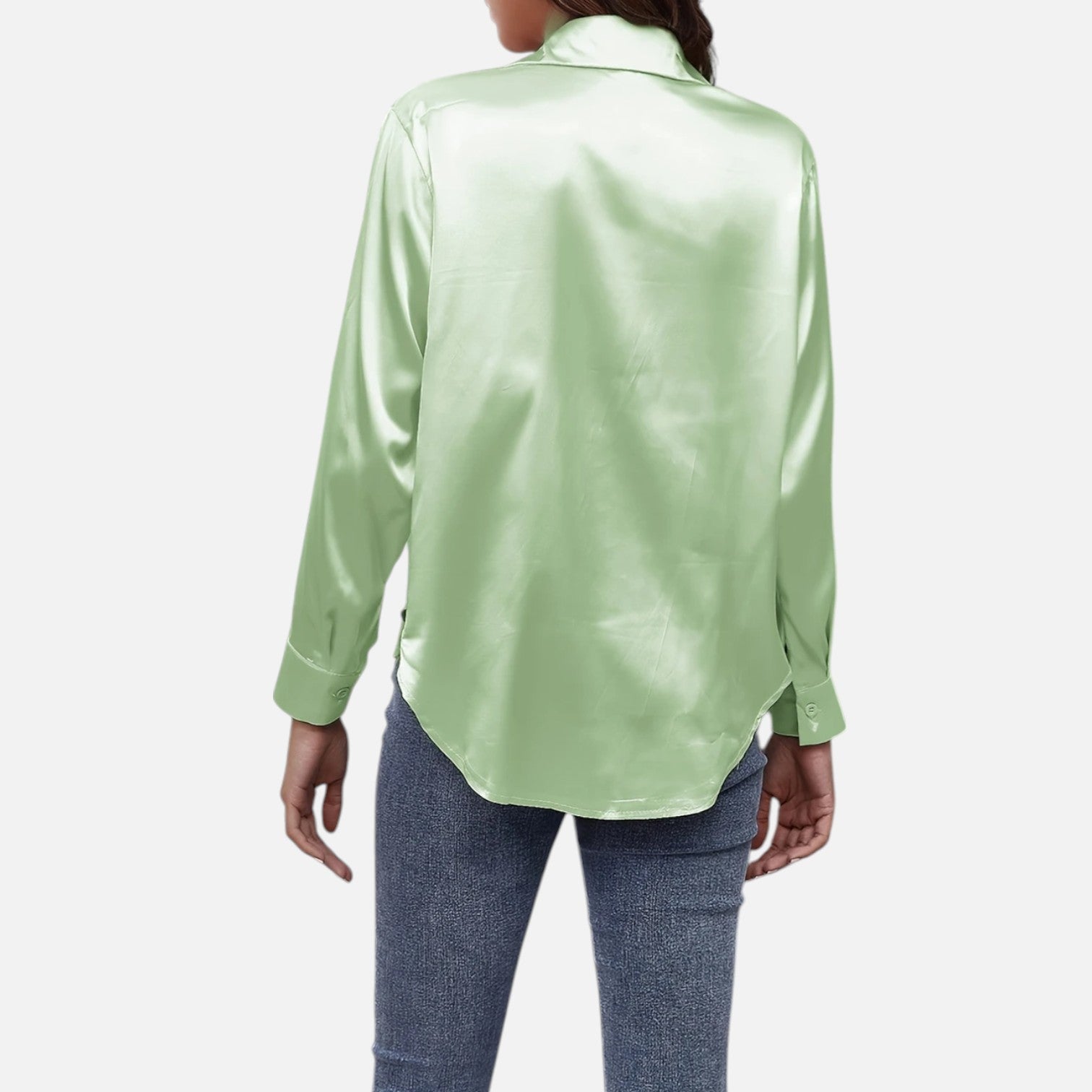 Bellanoa | Women’s Satin Blouse in Classic Long Sleeve Style