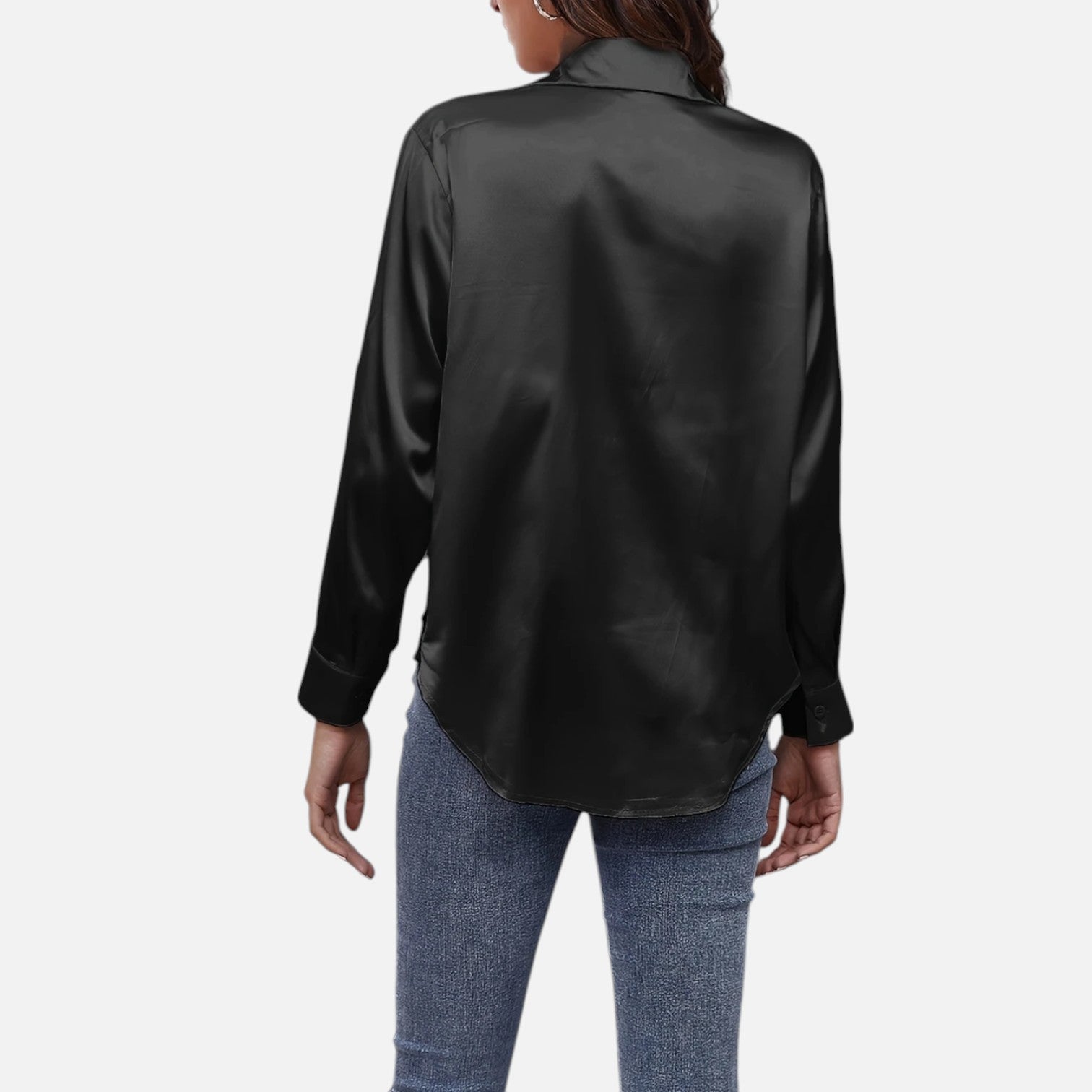 Bellanoa | Women’s Satin Blouse in Classic Long Sleeve Style