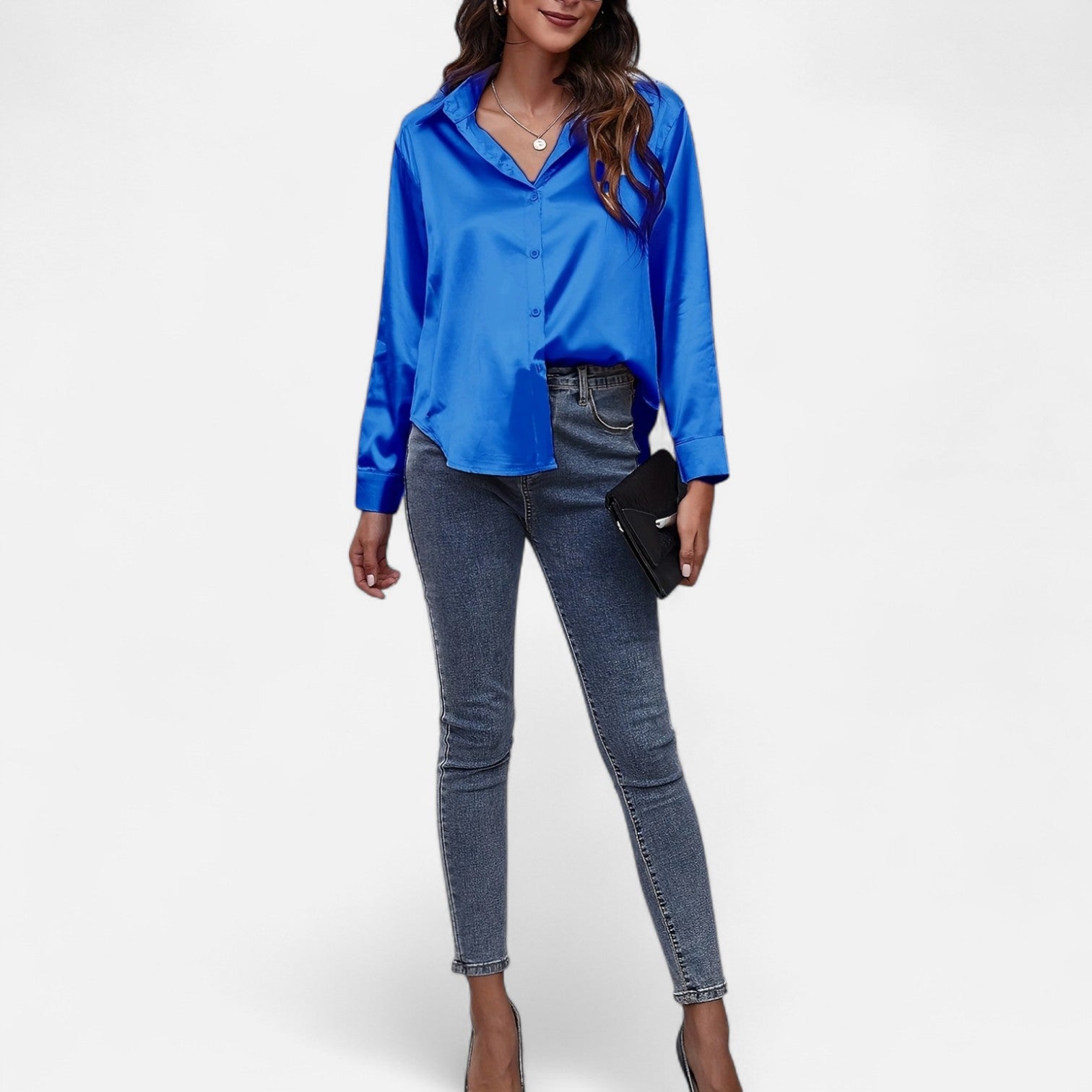 Bellanoa | Women’s Satin Blouse in Classic Long Sleeve Style