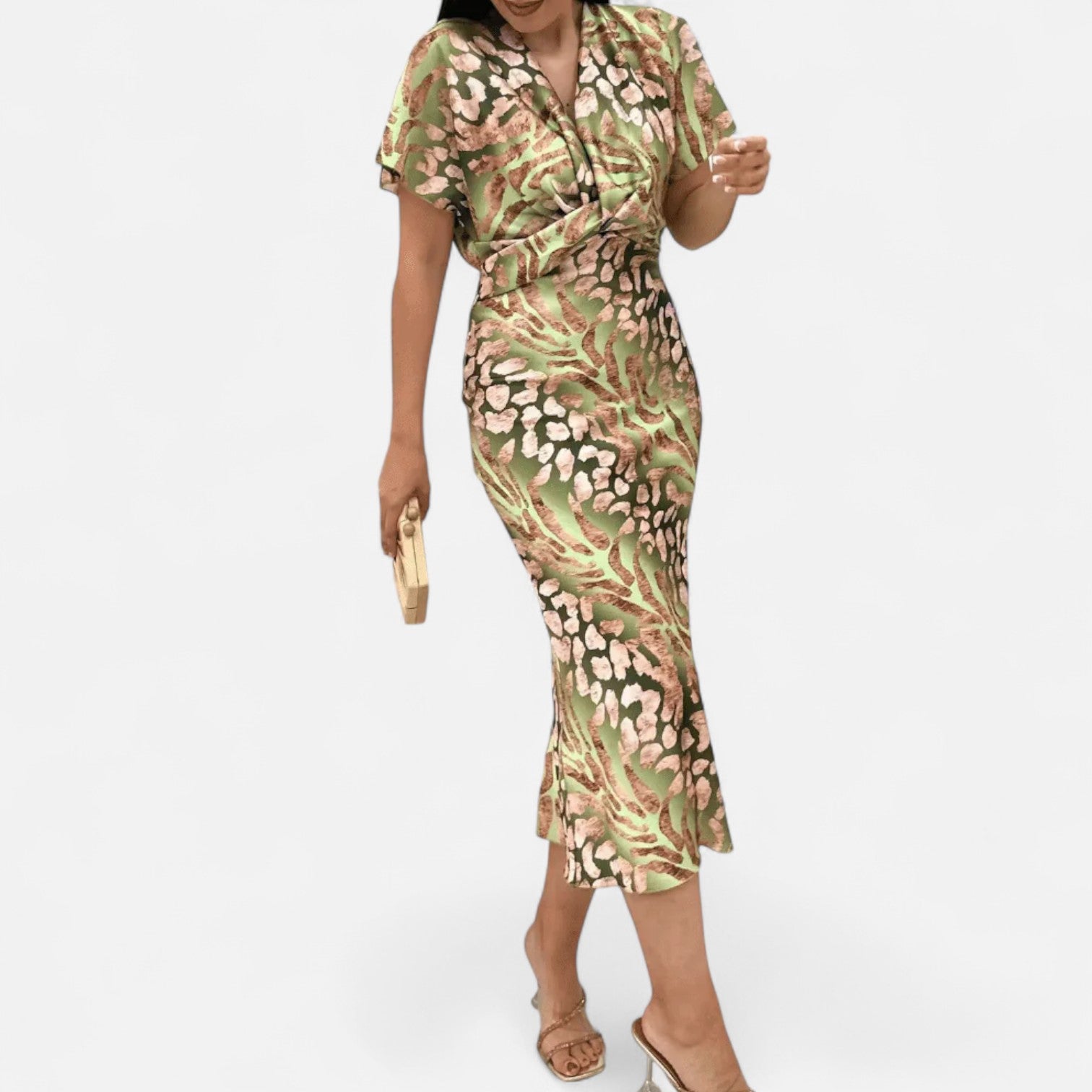 Bellanoa | Women’s Elegant Satin Dress with Timeless Drape