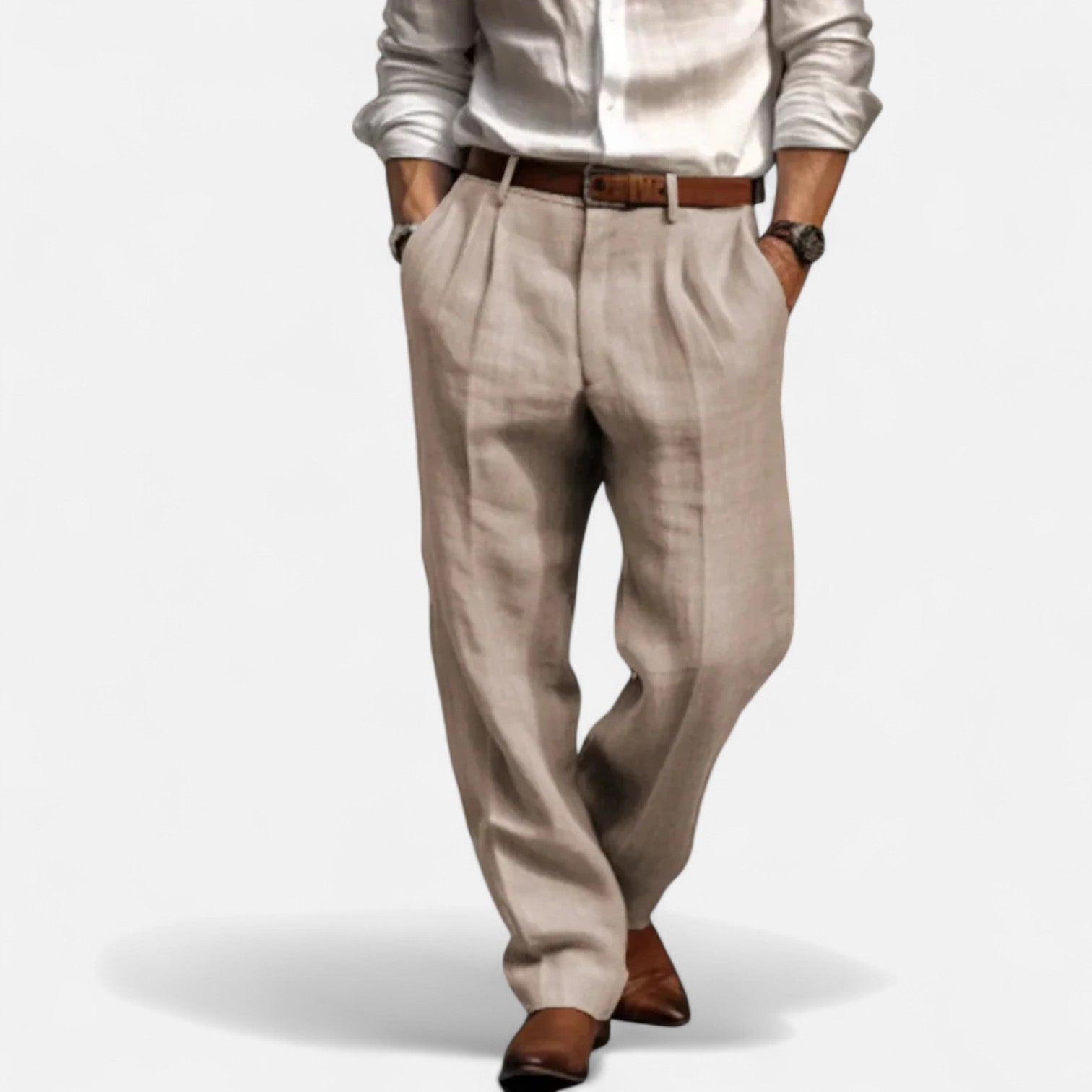 Bellanoa | Men’s Tailored Trousers in Refined Stretch Fabric