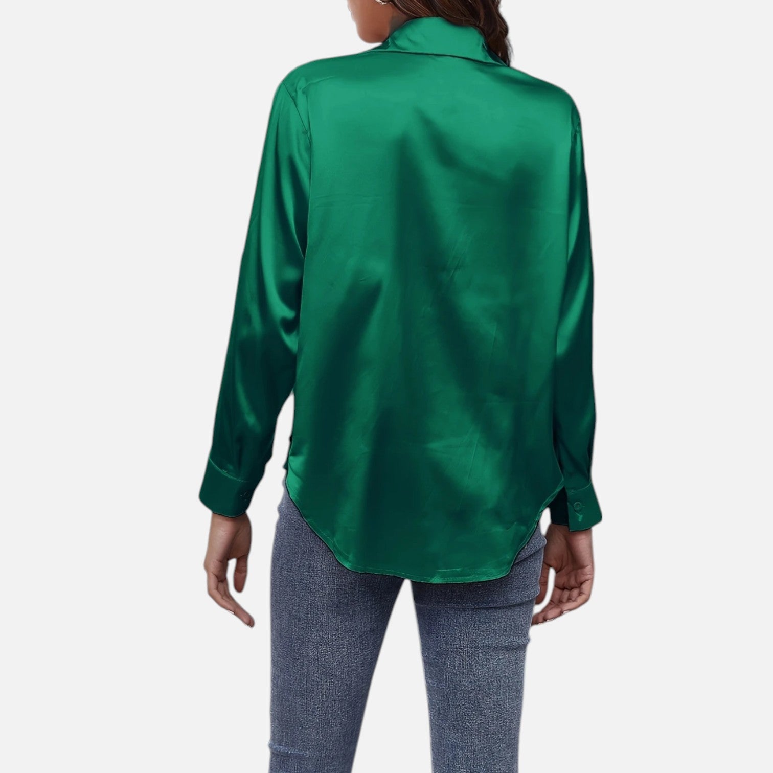 Bellanoa | Women’s Satin Blouse in Classic Long Sleeve Style