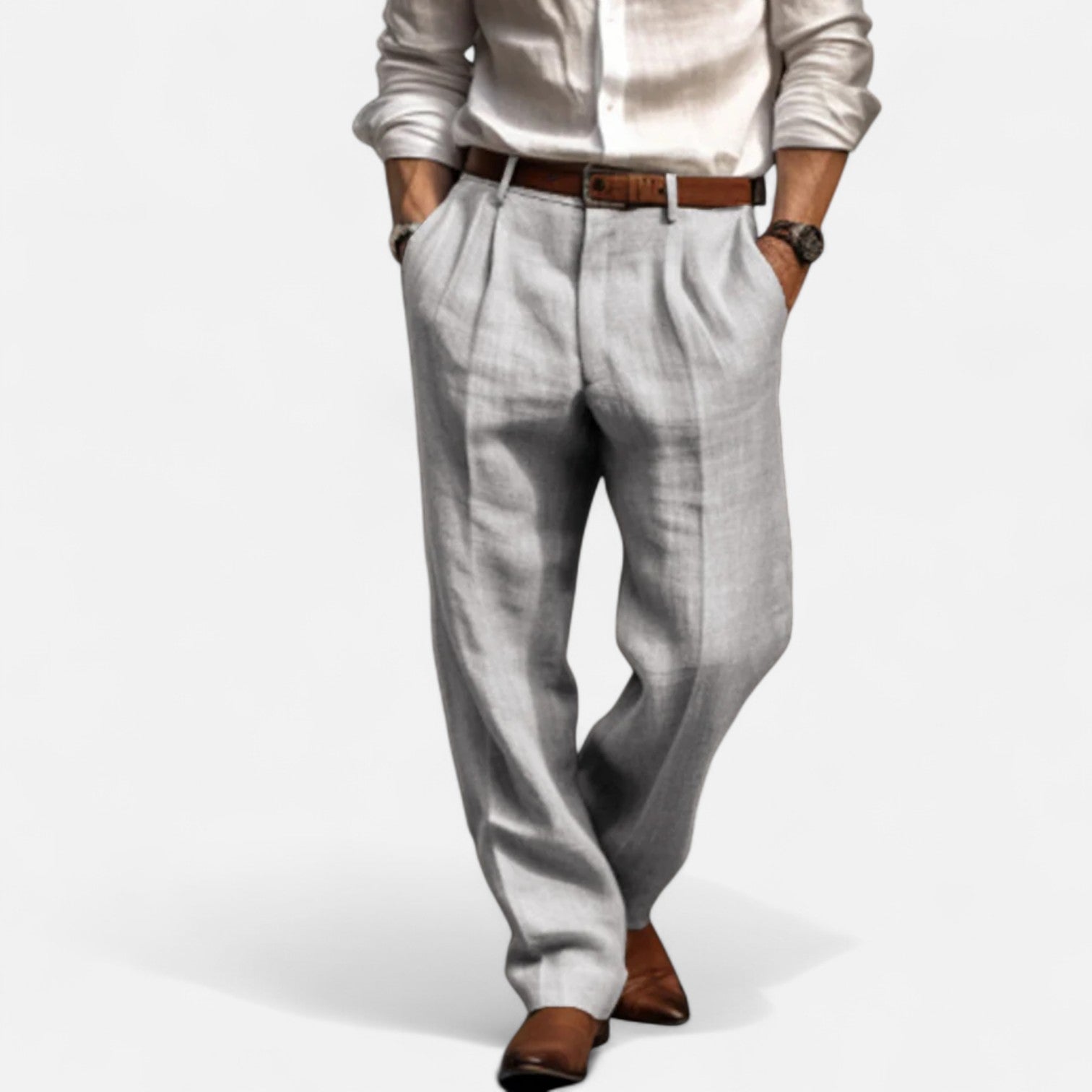 Bellanoa | Men’s Tailored Trousers in Refined Stretch Fabric