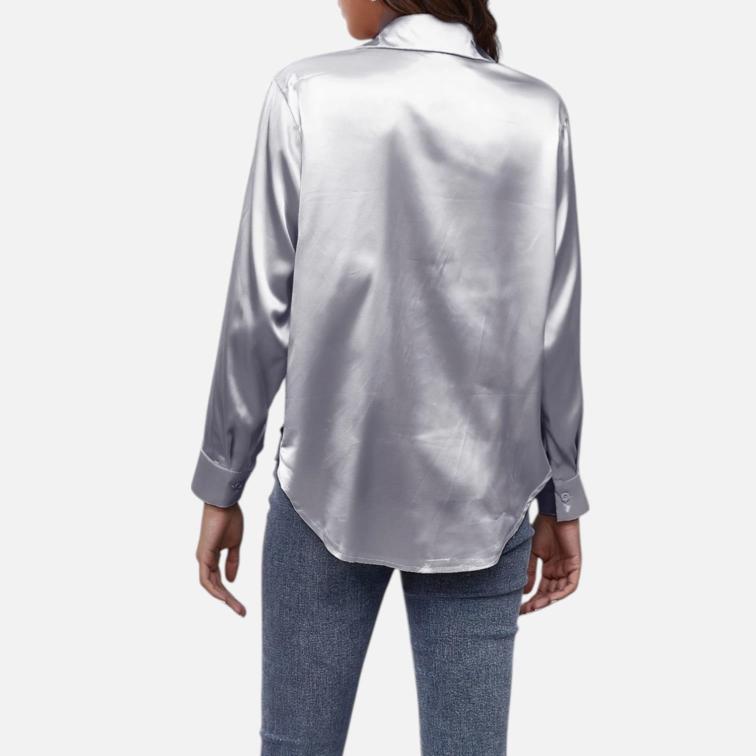 Bellanoa | Women’s Satin Blouse in Classic Long Sleeve Style