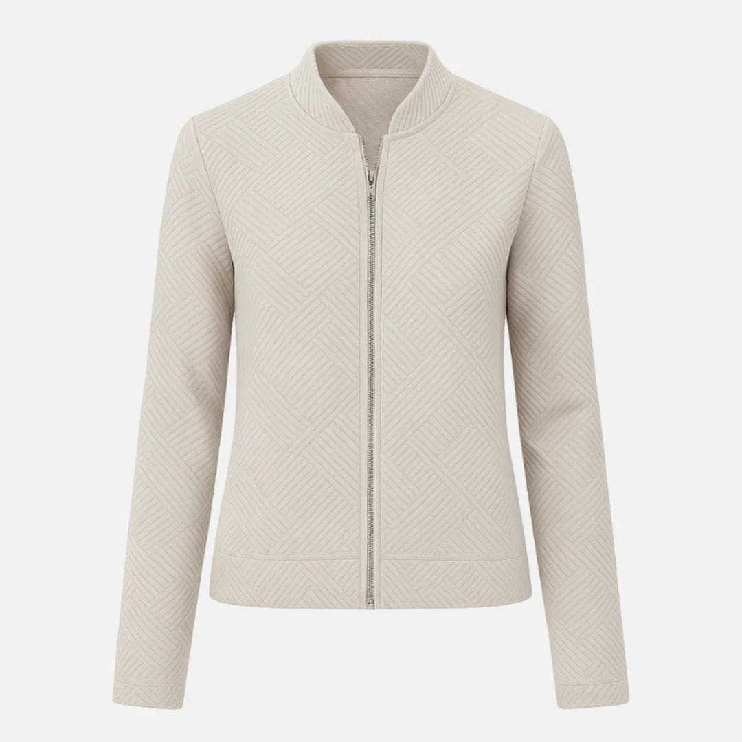 Bellanoa | Women’s Elegant Beige Zip-Up Jacket
