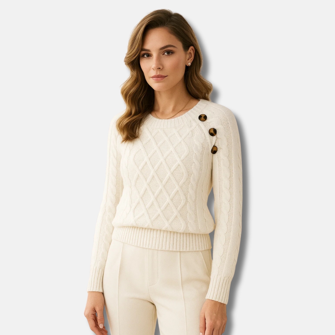 Bellanoa | Women’s Cable-Knit Square Neck Sweater