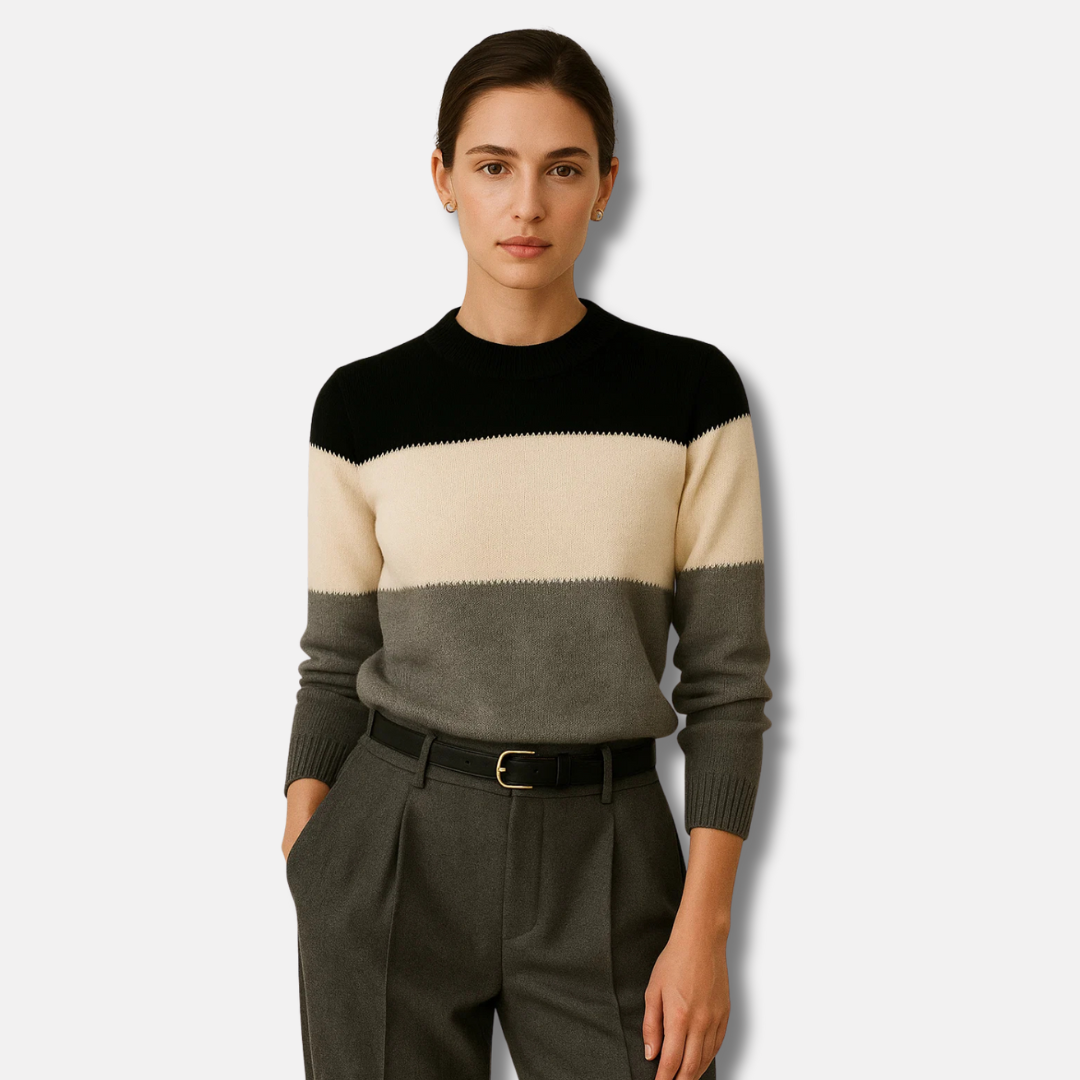 Bellanoa | Women’s Cozy Colour Block Knit Sweater