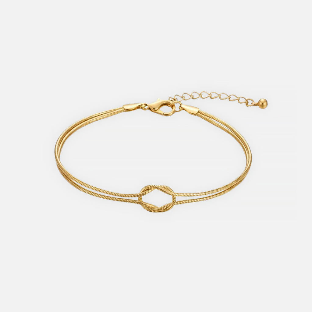 Noviqlo | Knotted Snake Chain Bracelet in Gold Colour