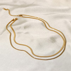 Noviqlo | Double Layer Gold Colour Snake Chain Necklace