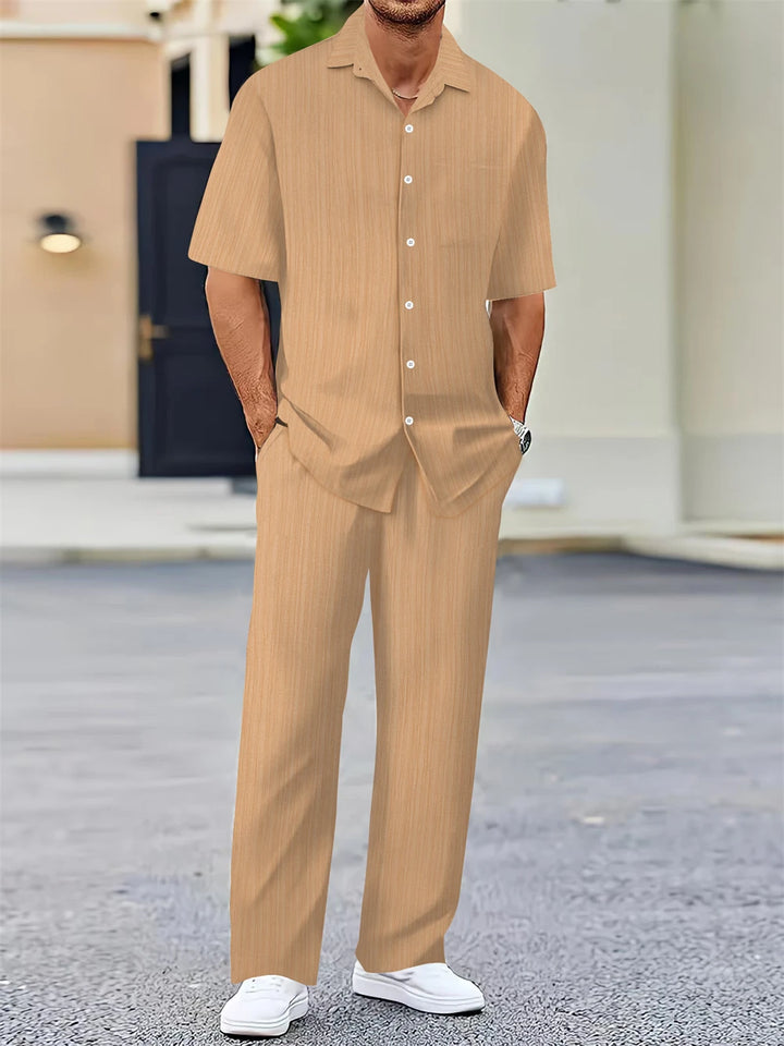 Travel-Ready Men’s Shirt & Trousers Set