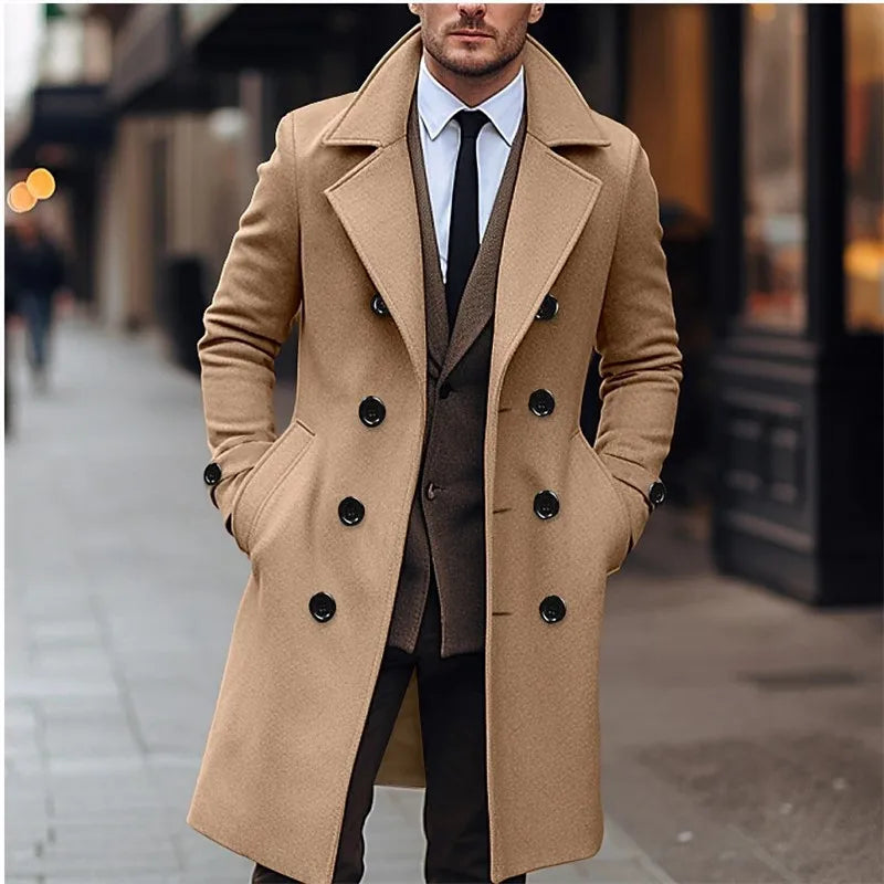 Classic Wool Blend Trench Coat