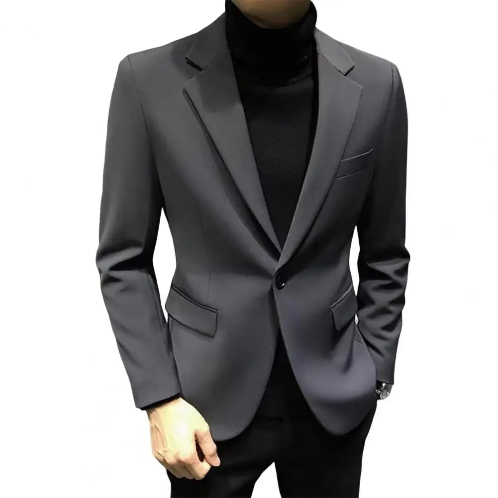 Classic Single-Button Travel Suit Blazer