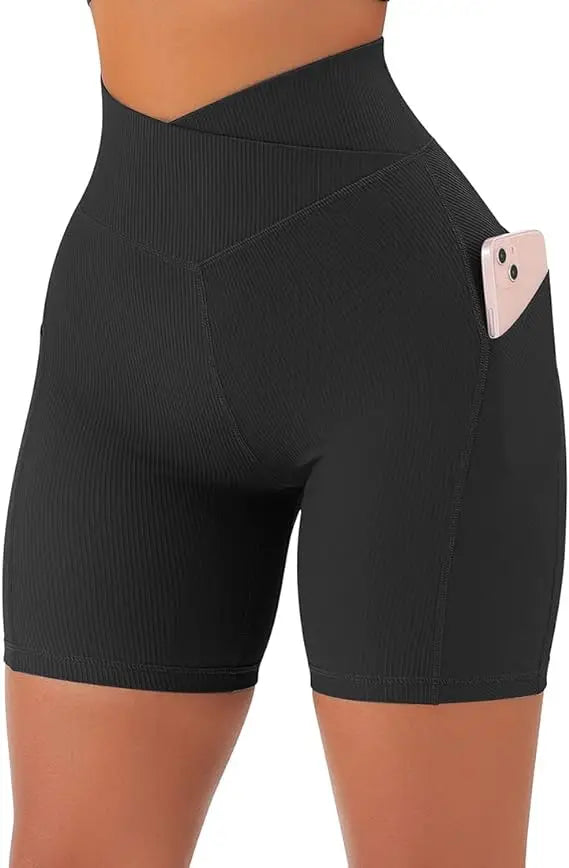 High-Waisted Travel Biker Shorts