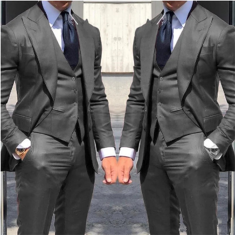 Travel-Ready Black 3-Piece Suit Set