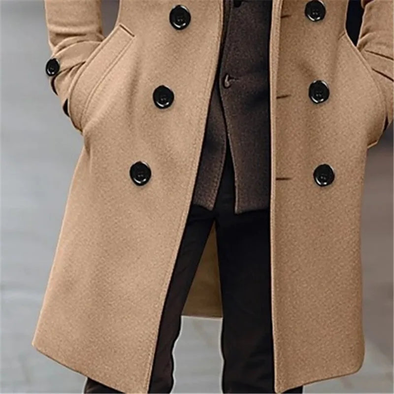 Classic Wool Blend Trench Coat