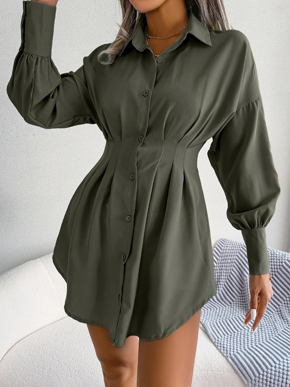 Travel-Ready Button-Down Shirt Dress