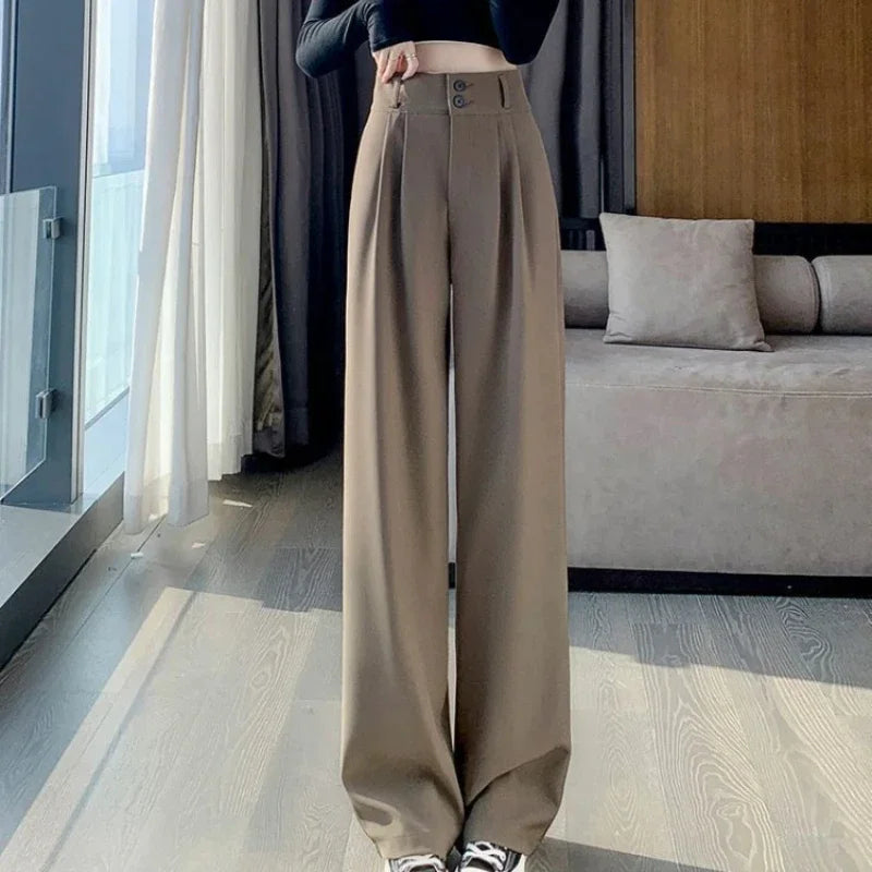 High-Waisted Wide-Leg Travel Pants