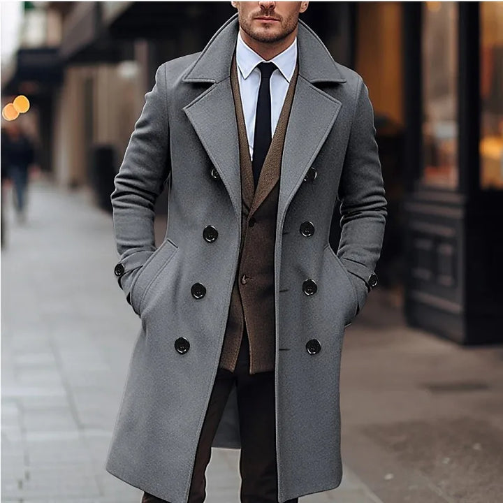 Classic Wool Blend Trench Coat