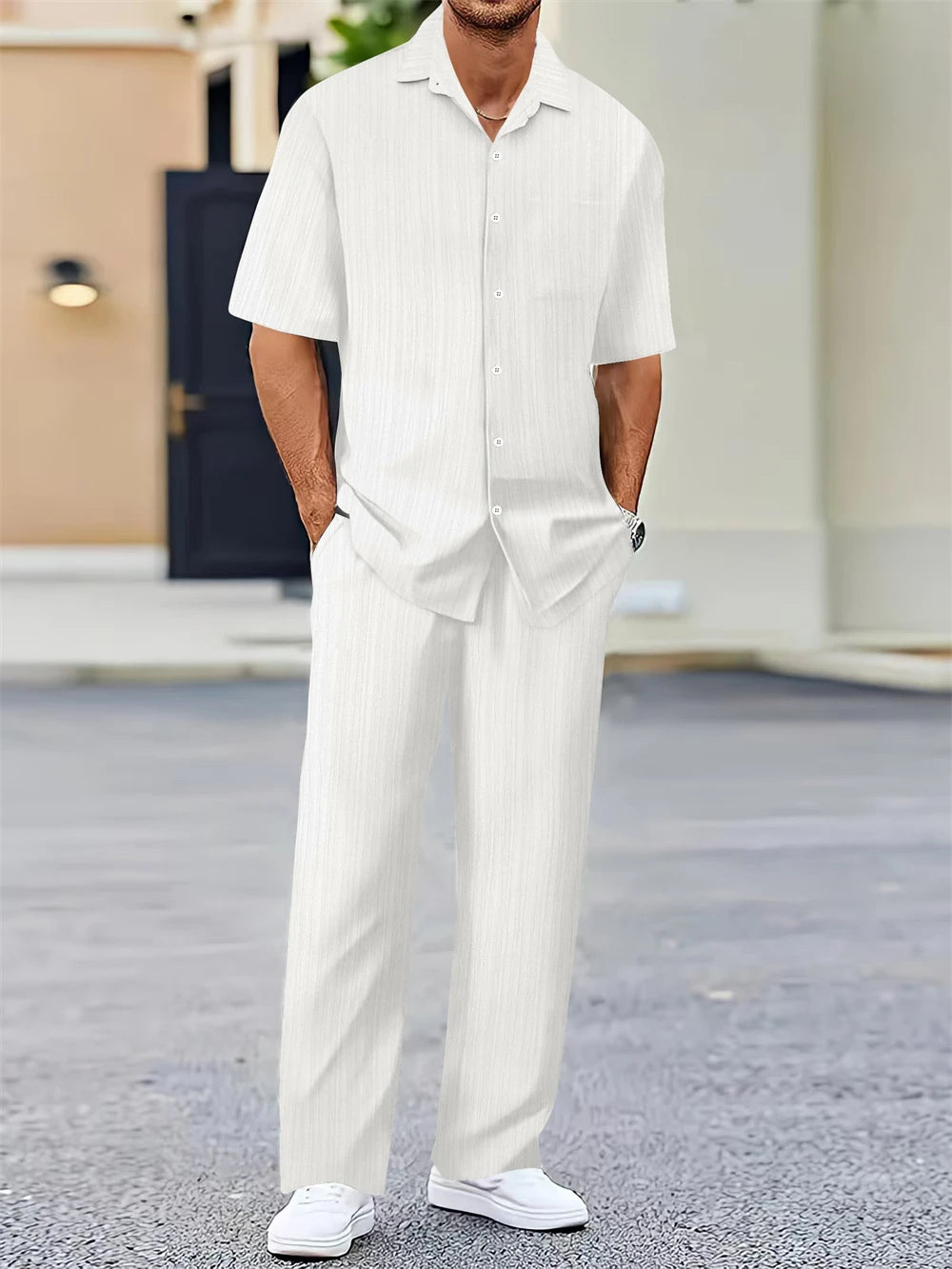 Travel-Ready Men’s Shirt & Trousers Set